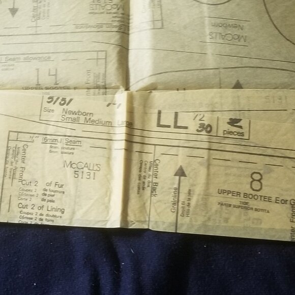 vtg McCall's Cozy Toes baby booty making guide - Picture 7 of 9